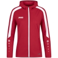 JAKO Kapuzenjacke Power (Polyester-Fleece, Seitentaschen mit Reißverschluss) rot Damen