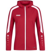 JAKO Kapuzenjacke Power (Polyester-Fleece, Seitentaschen mit Reißverschluss) rot Damen