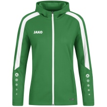 JAKO Kapuzenjacke Power (Polyester-Fleece, Seitentaschen mit Reißverschluss) grün Damen