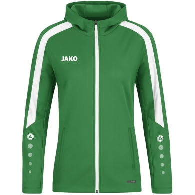 JAKO Kapuzenjacke Power (Polyester-Fleece, Seitentaschen mit Reißverschluss) grün Damen