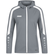 JAKO Kapuzenjacke Power (Polyester-Fleece, Seitentaschen mit Reißverschluss) dunkelgrau Damen