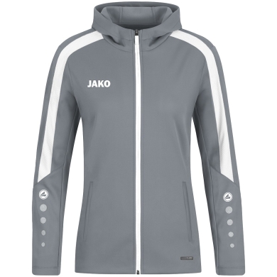 JAKO Kapuzenjacke Power (Polyester-Fleece, Seitentaschen mit Reißverschluss) dunkelgrau Damen