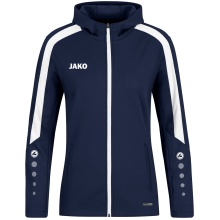 JAKO Kapuzenjacke Power (Polyester-Fleece, Seitentaschen mit Reißverschluss) marineblau Damen