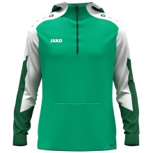 JAKO Kapuzenpullover mit Half-Zip Dynamic (100% rec. Polyester) grün/weiss/dunkelgrün Herren