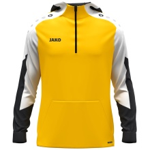 JAKO Kapuzenpullover mit Half-Zip Dynamic (100% rec. Polyester) gelb/weiss/schwarz Herren