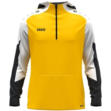 JAKO Kapuzenpullover mit Half-Zip Dynamic (100% rec. Polyester) gelb/weiss/schwarz Herren