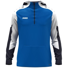 JAKO Kapuzenpullover mit Half-Zip Dynamic (100% rec. Polyester) royalblau/weiss/marineblau Herren