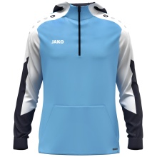 JAKO Kapuzenpullover mit Half-Zip Dynamic (100% rec. Polyester) himmelblau/weiss/marineblau Herren