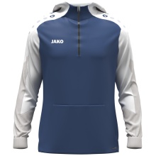 JAKO Kapuzenpullover mit Half-Zip Dynamic (100% rec. Polyester) nachtblau/weiss/hellgrau Herren