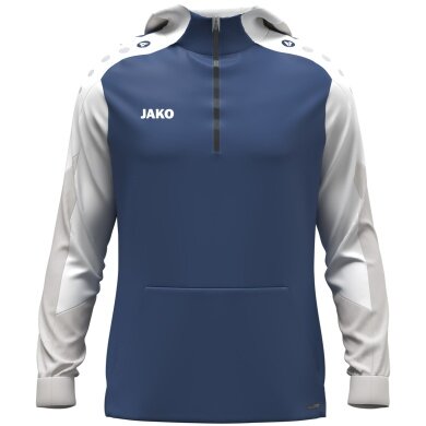 JAKO Kapuzenpullover mit Half-Zip Dynamic (100% rec. Polyester) nachtblau/weiss/hellgrau Herren