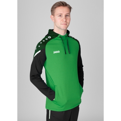 JAKO Kapuzensweat (Hoodie) Performance (Polyester-Fleece) grün/schwarz Herren