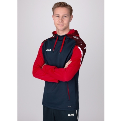 JAKO Kapuzensweat (Hoodie) Performance (Polyester-Fleece) marineblau/rot Herren