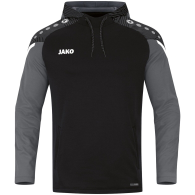 JAKO Kapuzensweat (Hoodie) Performance (Polyester-Fleece) schwarz/anthrazitgrau Jungen/Mädchen/Kinder