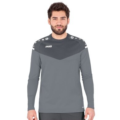 JAKO Sport-Langarmshirt Sweat Champ 2.0 (100% Polyester) grau Herren