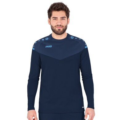 JAKO Sport-Langarmshirt Sweat Champ 2.0 (100% Polyester) marineblau/hellblau Herren