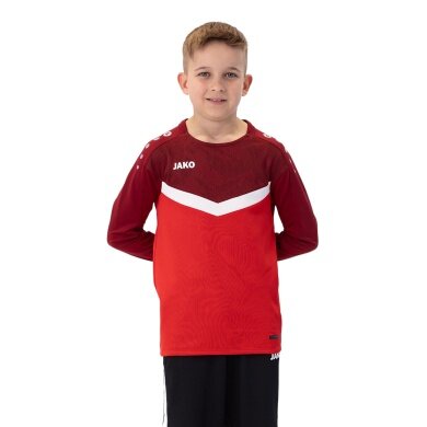 JAKO Sport-Langarmshirt Sweat Iconic (Polyester-Stretch-Fleece) rot/weinrot Kinder