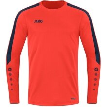 JAKO Sport-Langarmshirt Sweat Power (rec. Polyester, hohe Bewegungsfreiheit) orange/marineblau Kinder