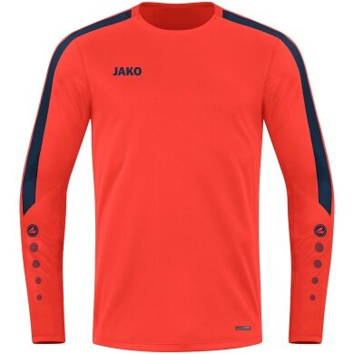 JAKO Sport-Langarmshirt Sweat Power (rec. Polyester, hohe Bewegungsfreiheit) orange/marineblau Kinder