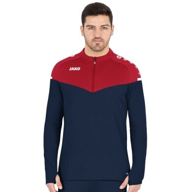 JAKO Sport-Langarmshirt Ziptop Champ 2.0 (100% Polyester) marineblau/rot Herren