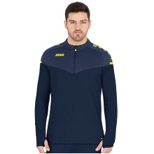 JAKO Sport-Langarmshirt Ziptop Champ 2.0 (100% Polyester) marine/blau/gelb Herren