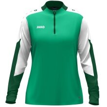 JAKO Langarmshirt Ziptop Dynamic (rec. Polyester, elastisches Material) grün/weiss/dunkelgrün Damen