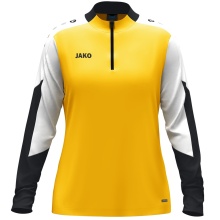 JAKO Langarmshirt Ziptop Dynamic (rec. Polyester, elastisches Material) gelb/weiss/schwarz Damen