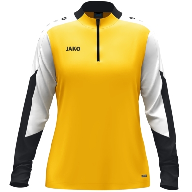 JAKO Langarmshirt Ziptop Dynamic (rec. Polyester, elastisches Material) gelb/weiss/schwarz Damen