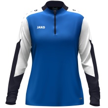 JAKO Langarmshirt Ziptop Dynamic (rec. Polyester, elastisches Material) royalblau/weiss/marineblau Damen