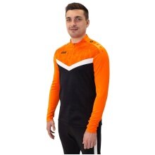 JAKO Langarmshirt Ziptop Iconic (angenehmer Tragekomfort) schwarz/neonorange Herren