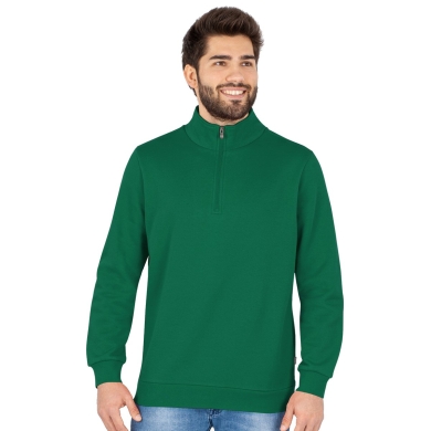 JAKO Langarmshirt Ziptop Organic - Weich Innenseite, Zip-Reissverschluss - grün Herren