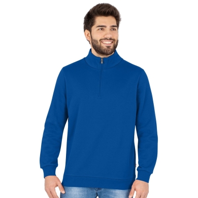 JAKO Langarmshirt Ziptop Organic - Weich Innenseite, Zip-Reissverschluss - royalblau Herren