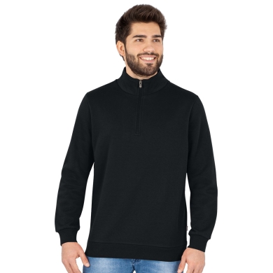 JAKO Langarmshirt Ziptop Organic - Weich Innenseite, Zip-Reissverschluss - schwarz Herren