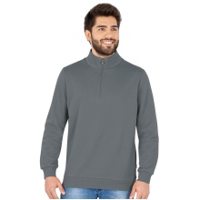 JAKO Langarmshirt Ziptop Organic - Weich Innenseite, Zip-Reissverschluss - dunkelgrau Herren