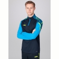 JAKO Langarmshirt Ziptop Performance (Polyester-Stretch-Fleece) marineblau/hellblau Herren