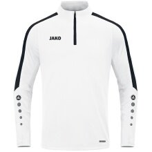 JAKO Langarmshirt Ziptop Power (rec. Polyester, hochelastisch) weiss Kinder