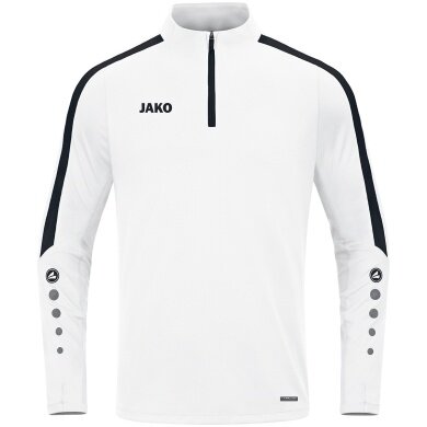 JAKO Langarmshirt Ziptop Power (rec. Polyester, hochelastisch) weiss Kinder