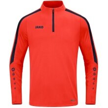 JAKO Langarmshirt Ziptop Power (rec. Polyester, hochelastisch) orange/marineblau Kinder