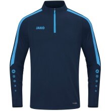 JAKO Langarmshirt Ziptop Power (rec. Polyester, hochelastisch) marineblau/skyblau Herren