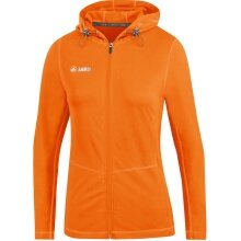 JAKO Laufjacke (Full-Zip Kapuzenjacke) Run 2.0 neonorange Damen