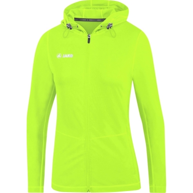 JAKO Laufjacke (Full-Zip Kapuzenjacke) Run 2.0 neongrün Damen