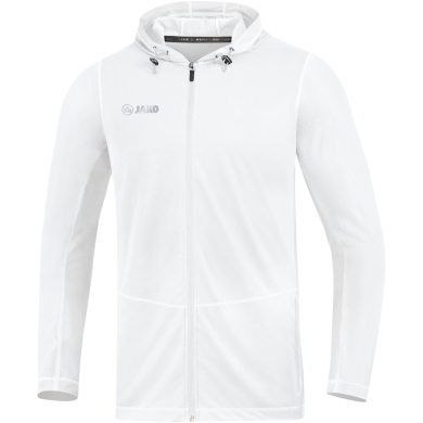 JAKO Laufjacke (Full-Zip Kapuzenjacke) Run 2.0 weiss Kinder