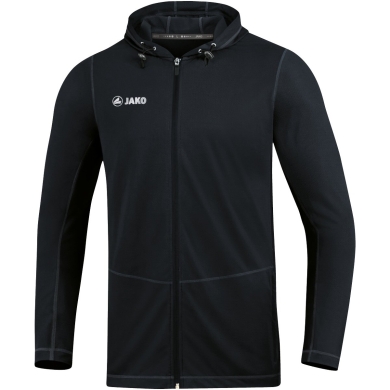 JAKO Laufjacke (Full-Zip Kapuzenjacke) Run 2.0 schwarz Kinder