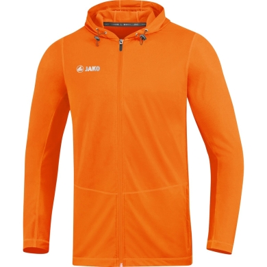 JAKO Laufjacke (Full-Zip Kapuzenjacke) Run 2.0 neonorange Kinder