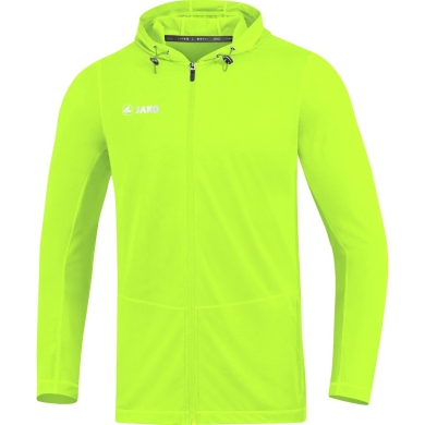 JAKO Laufjacke (Full-Zip Kapuzenjacke) Run 2.0 neongrün Kinder