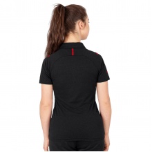 JAKO Sport-Polo Challenge (Polyester-Stretch-Jersey) schwarzmeliert/rot Damen