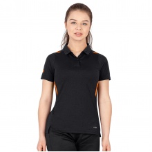 JAKO Sport-Polo Challenge (Polyester-Stretch-Jersey) schwarzmeliert/neonorange Damen