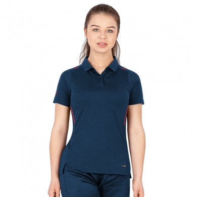 JAKO Sport-Polo Challenge (Polyester-Stretch-Jersey) marinemeliert/bordeaux Damen