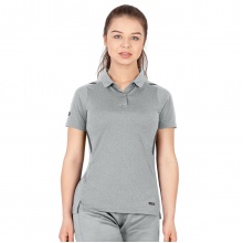 JAKO Sport-Polo Challenge (Polyester-Stretch-Jersey) hellgrau/meliert Damen