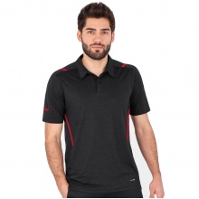 JAKO Sport-Polo Challenge (Polyester-Stretch-Jersey) schwarzmeliert/rot Herren