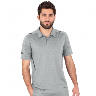 JAKO Sport-Polo Challenge (Polyester-Stretch-Jersey) hellgrau/meliert Herren